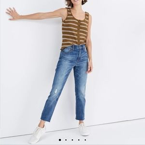 Madewell hi rise slim crop boyjean in dover wash